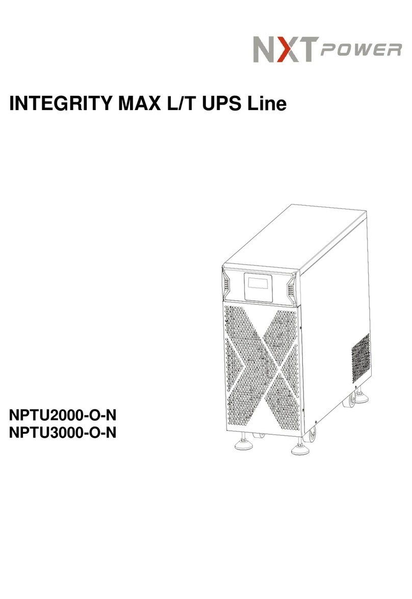 NXT Power INTEGRITY MAX L/T UPS Series User manual