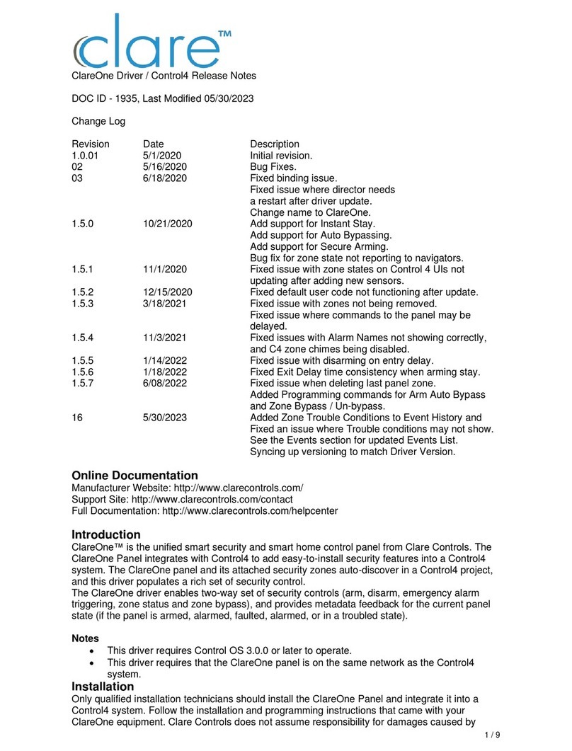 clare ClareOne CLR-C1-21 Release notes