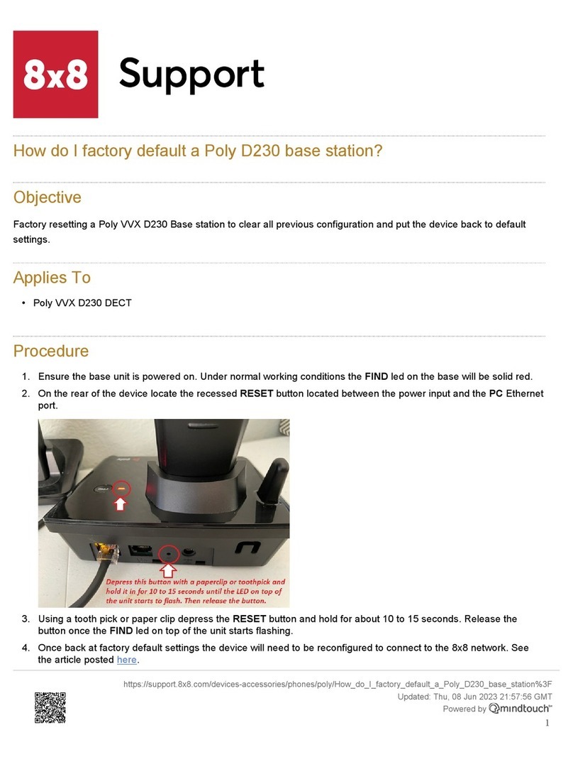 8x8 Inc Poly VVX D230 DECT Installation instructions