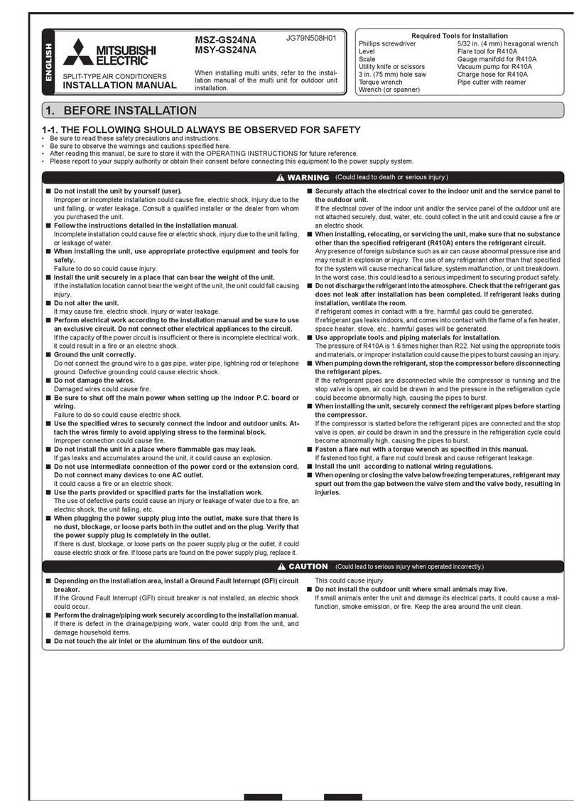 Mitsubishi Electric MSZ-GS24NA User manual