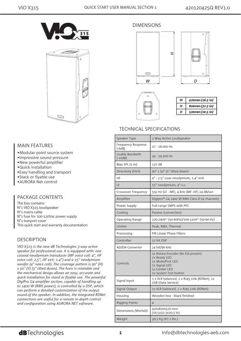 dB Technologies VIO X315 Manual