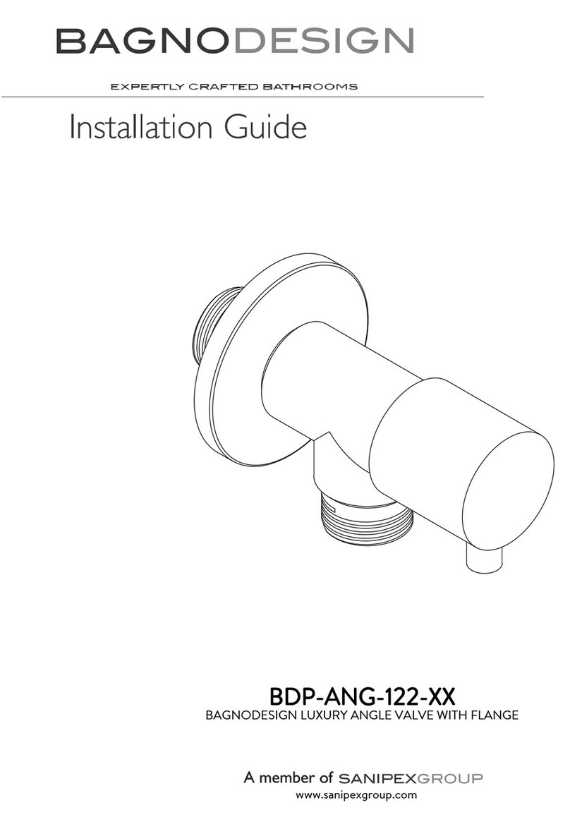 Sanipex BAGNODESIGN BDP-ANG-122 Series installation guide