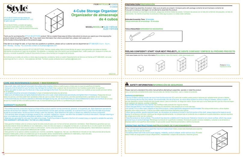 Style selections CL22-11ST4-W User manual