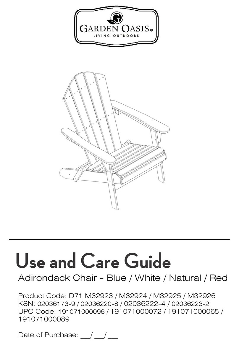 Garden Oasis Adirondack M32923 Use and care guide