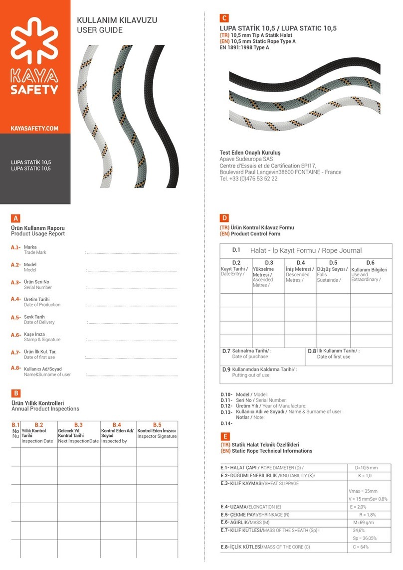 Kaya Safety LUPA STATIC 10,5 user guide