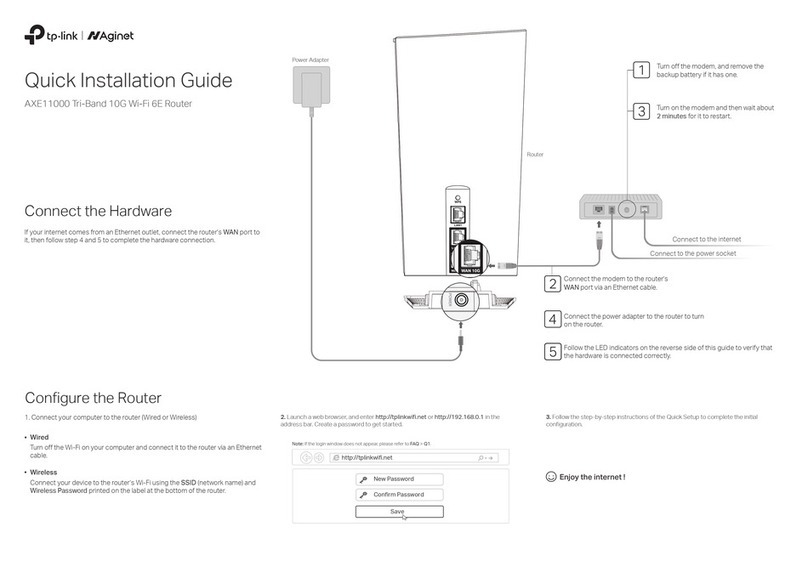 TP-Link Aginet AXE11000 User manual