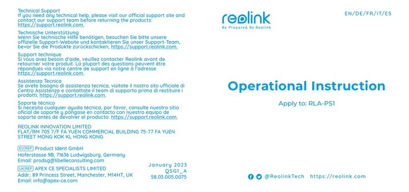 Reolink RLA-PS1 Operational Instruction