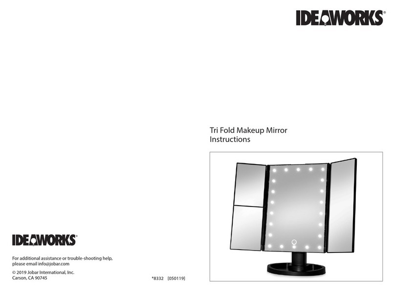 IdeaWorks Tri Fold Makeup Mirror instructions
