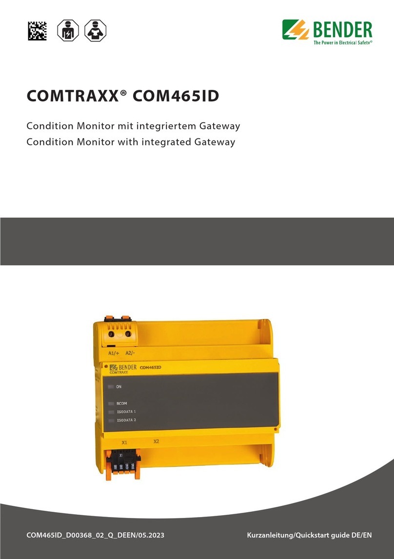 Bender COMTRAXX COM465ID quick start guide Bender COMTRAXX COM465ID quick start guide