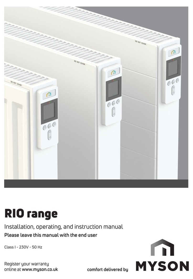 Myson Rio Operating installation and instructions