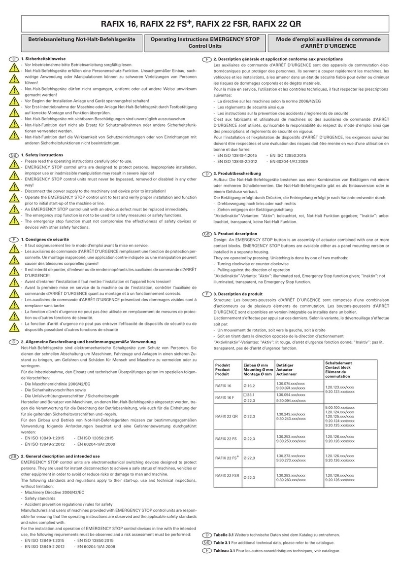 RAFI RAFIX 16 operating instructions