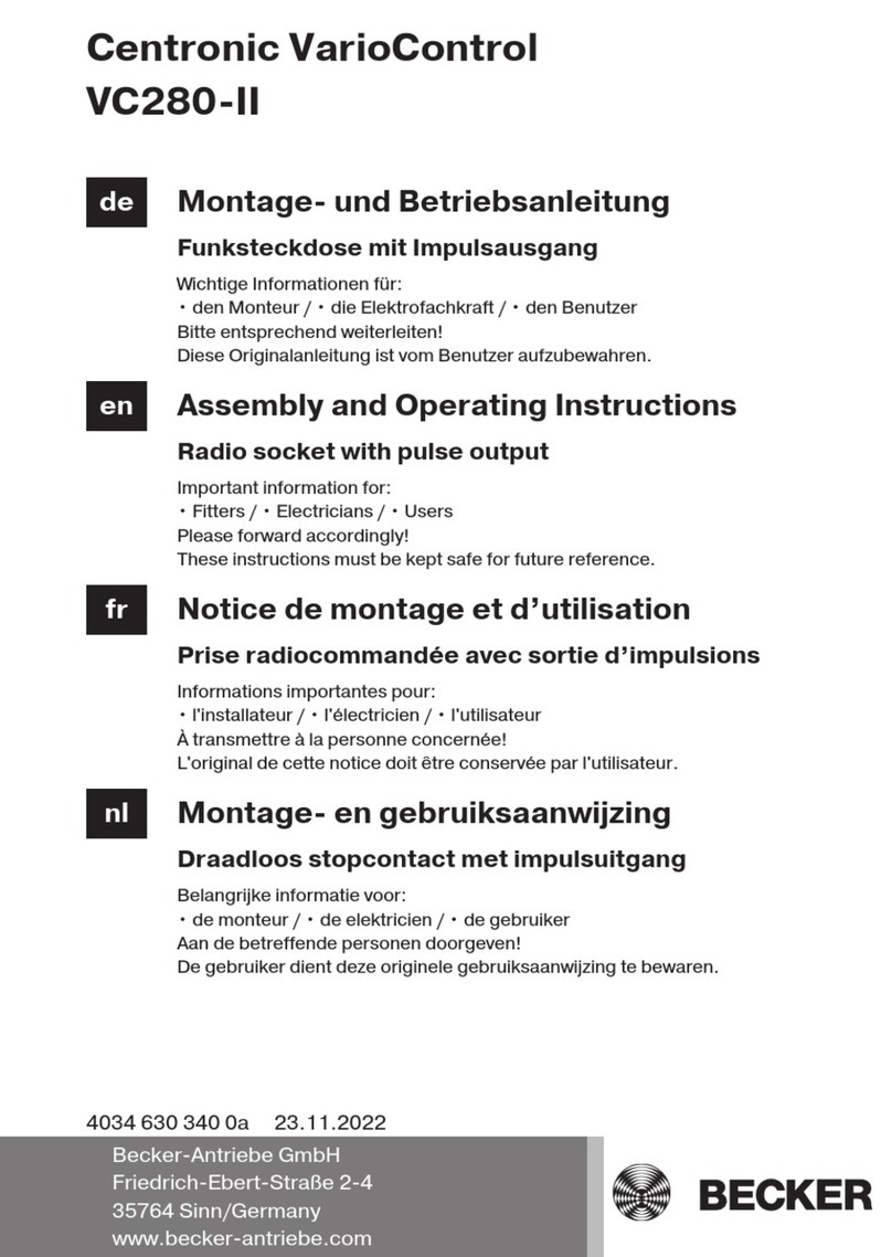 Becker Centronic VarioControI VC280-II Assembly and operating instructions