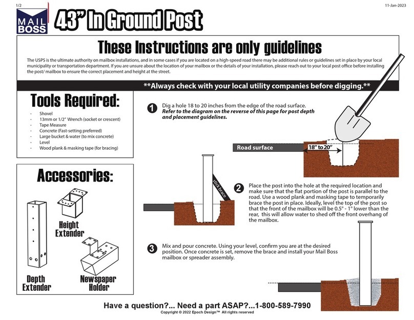 Mail Boss 43" In Ground Post instructions