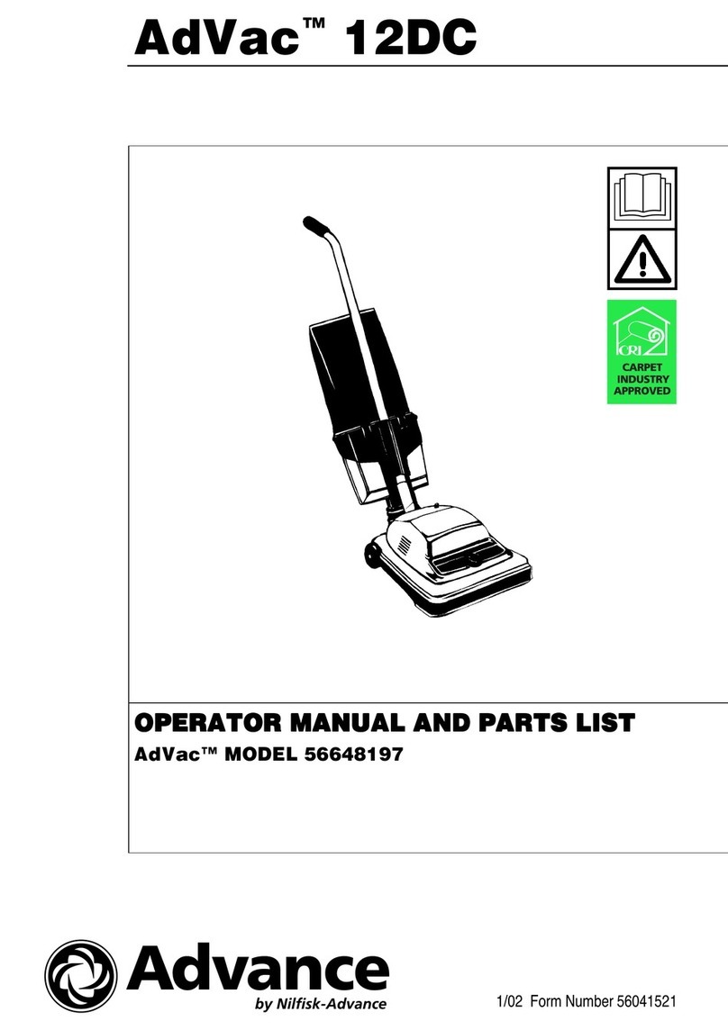 Nilfisk-Advance Advance AdVac 12DC Operator's manual and parts list