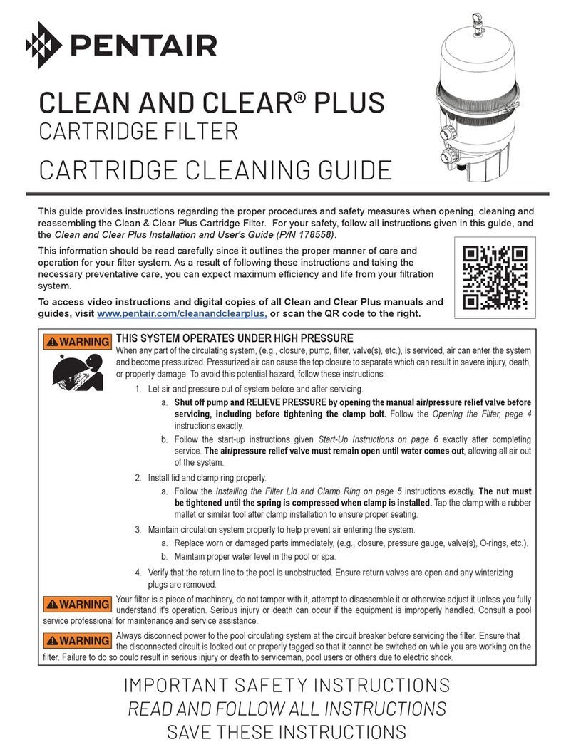 Pentair CLEAN AND CLEAR PLUS Cleaning guide