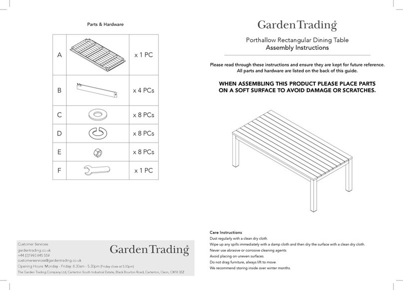 Garden Trading Porthallow Rectangular Dining Table Assembly instructions Garden Trading Porthallow Rectangular Dining Table Assembly instructions