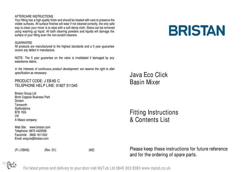 Bristan Java Eco Click J EBAS C User manual