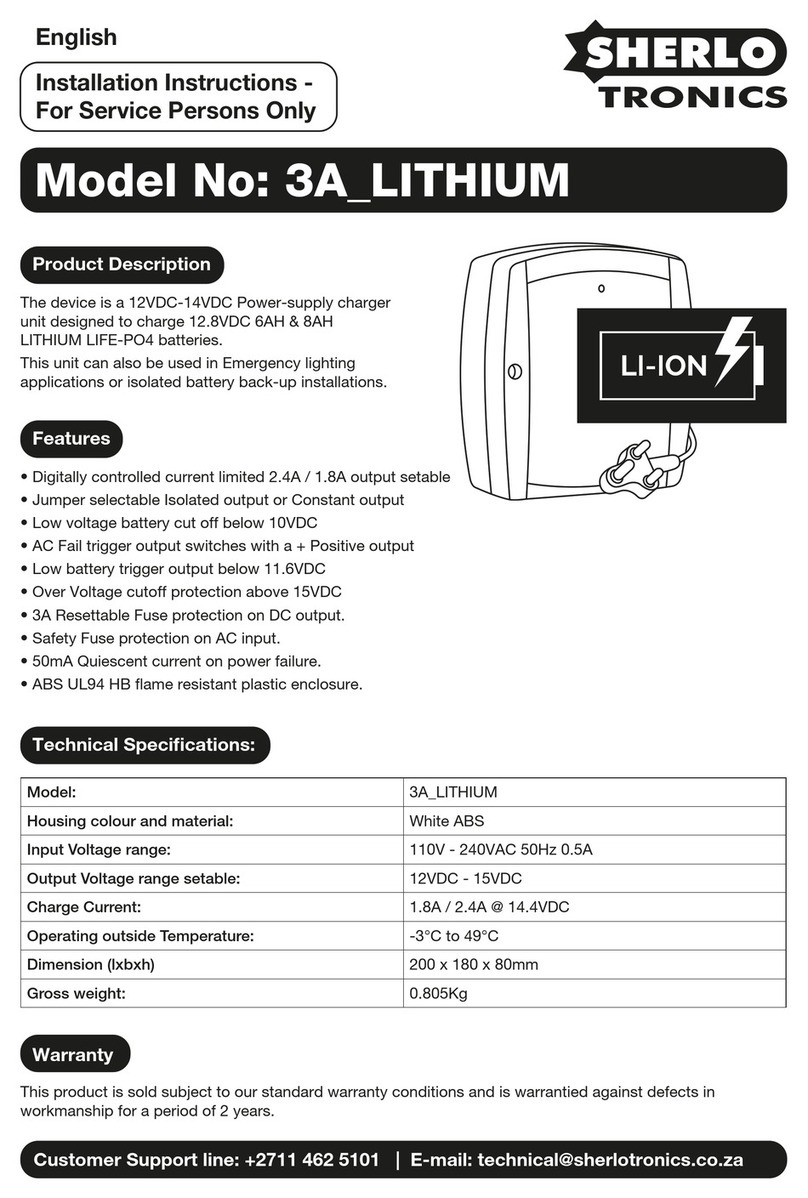 Sherlotronics 3A LITHIUM installation instructions Sherlotronics 3A LITHIUM installation instructions