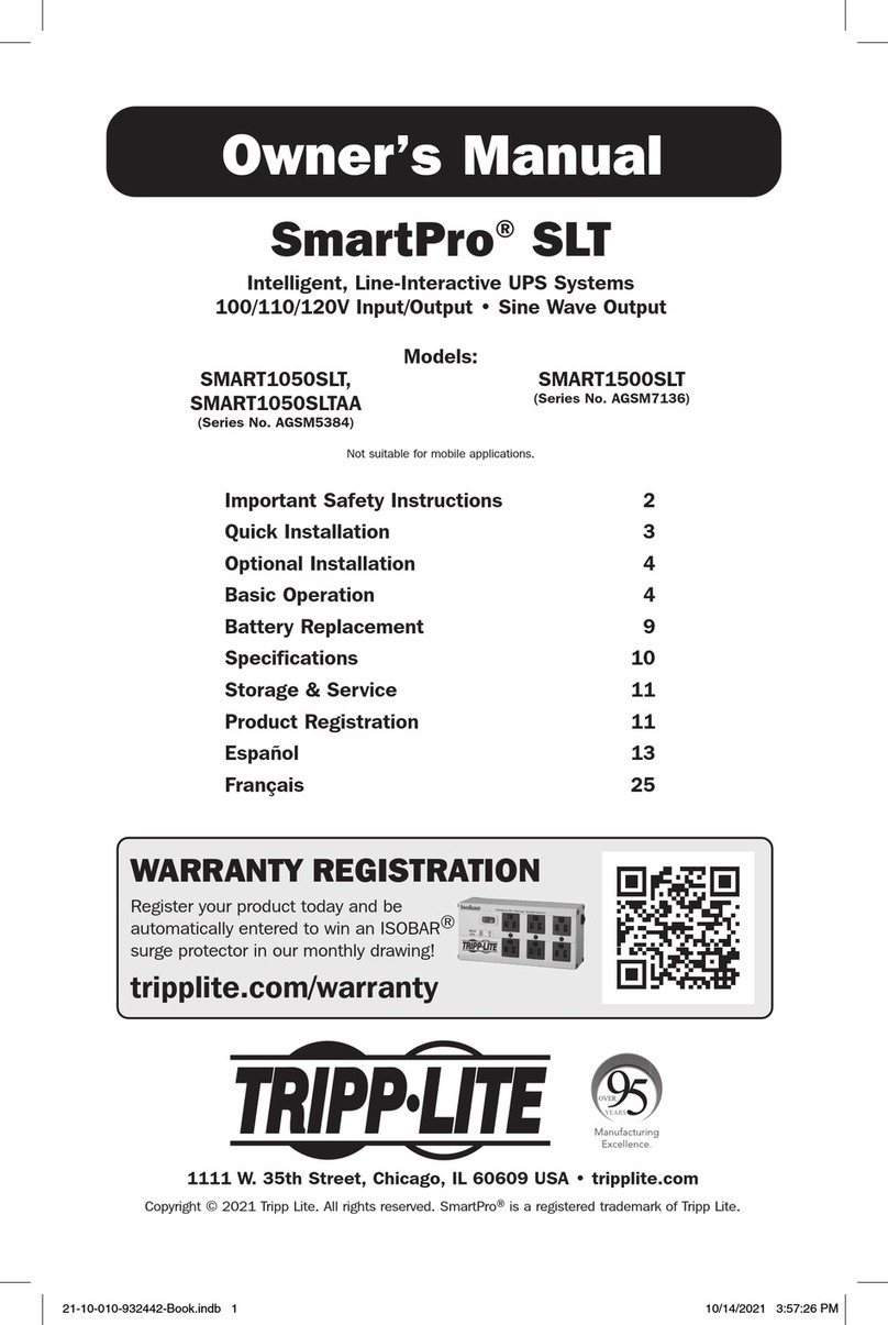 Tripp Lite SMART1050SLTAA User manual