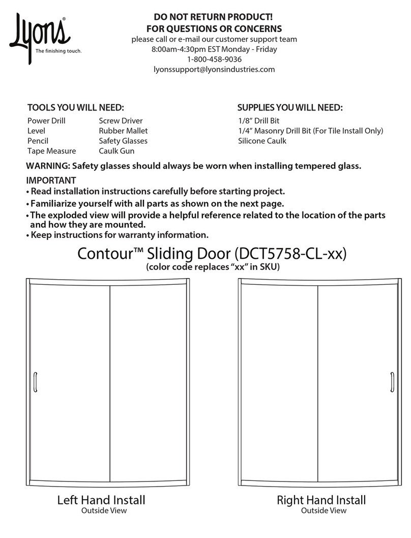 Lyons Contour DCT5758-CL Series quick start guide