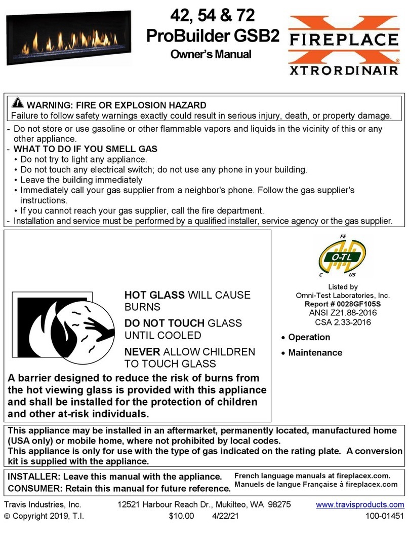 FireplaceXtrordinair ProBuilder 36 CleanFace GSB2 owner's manual FireplaceXtrordinair ProBuilder 36 CleanFace GSB2 owner's manual
