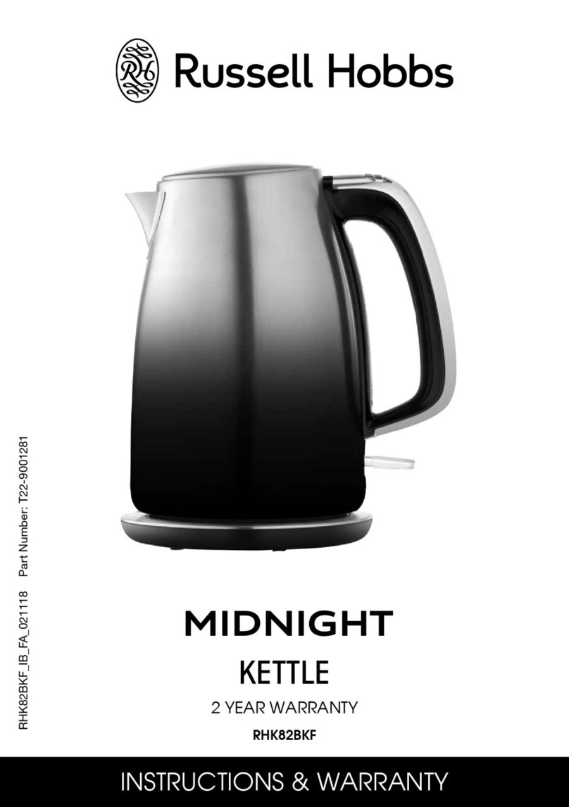Russell Hobbs MIDNIGHT RHK82BKF Installation guide