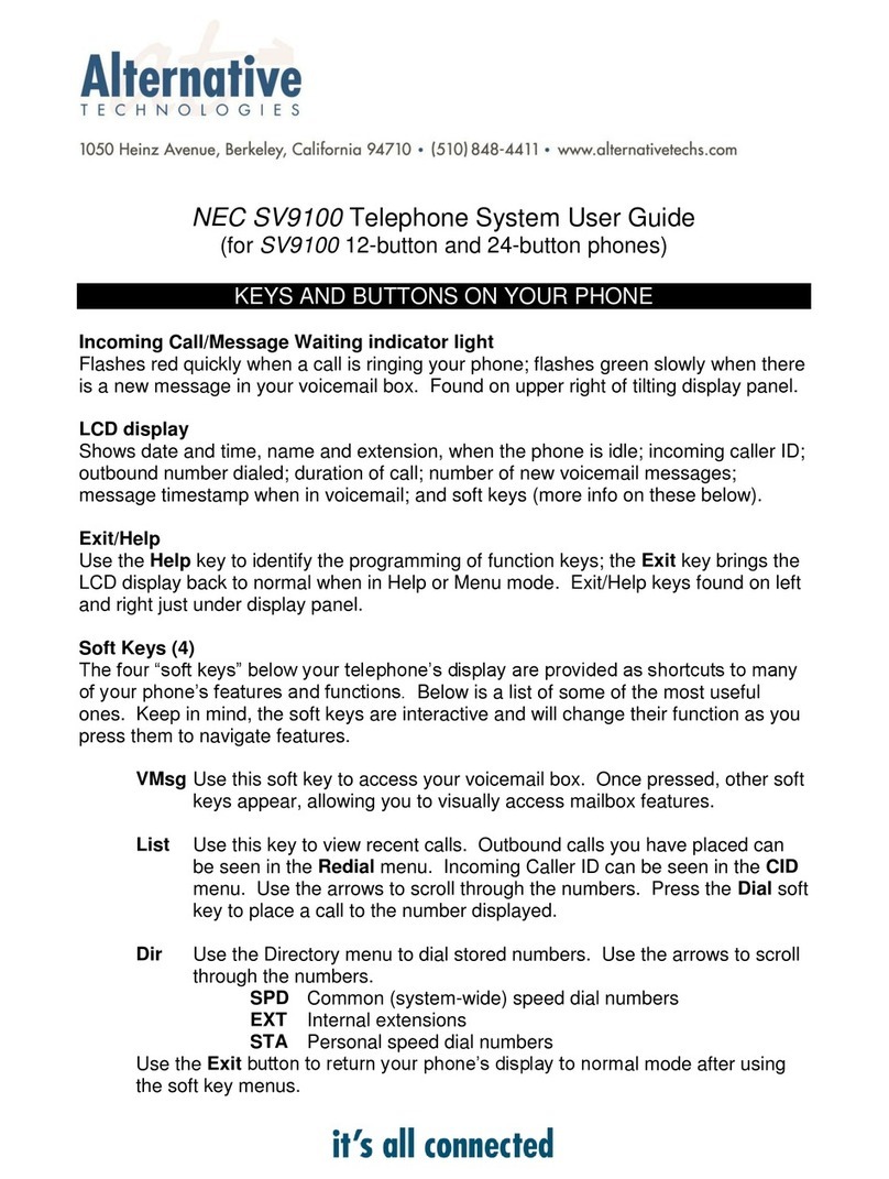 Alternative Technologies NEC SV9100 user guide