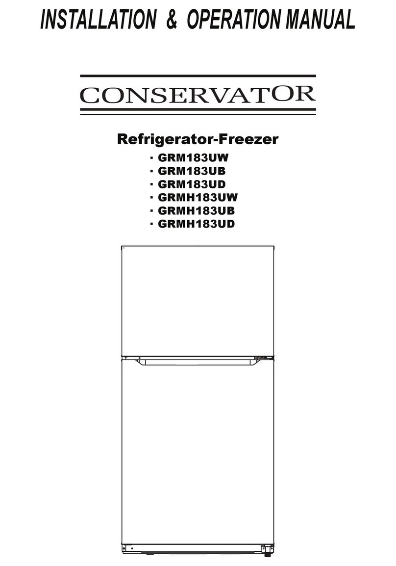 Conservator GRMH183UW Installation & operation manual