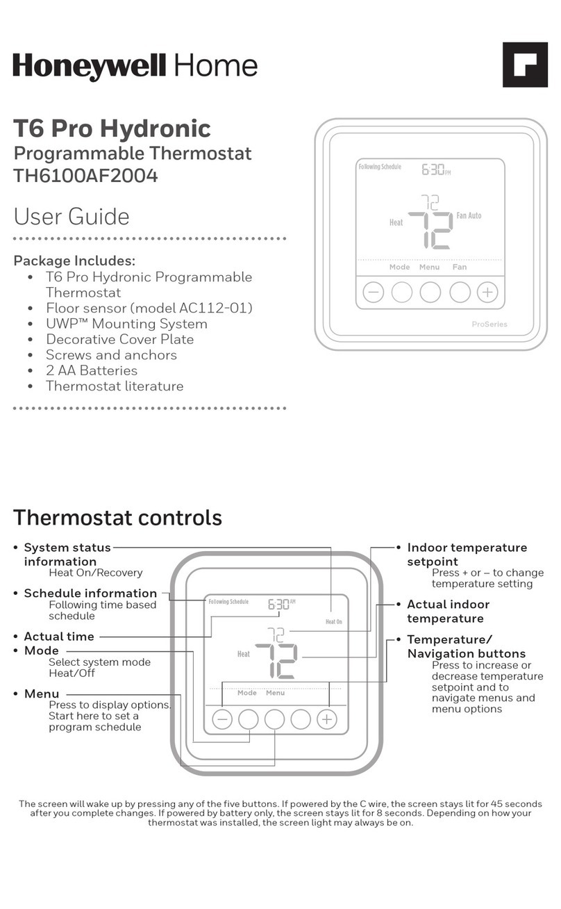 Honeywell Home TH6100AF2004 User manual