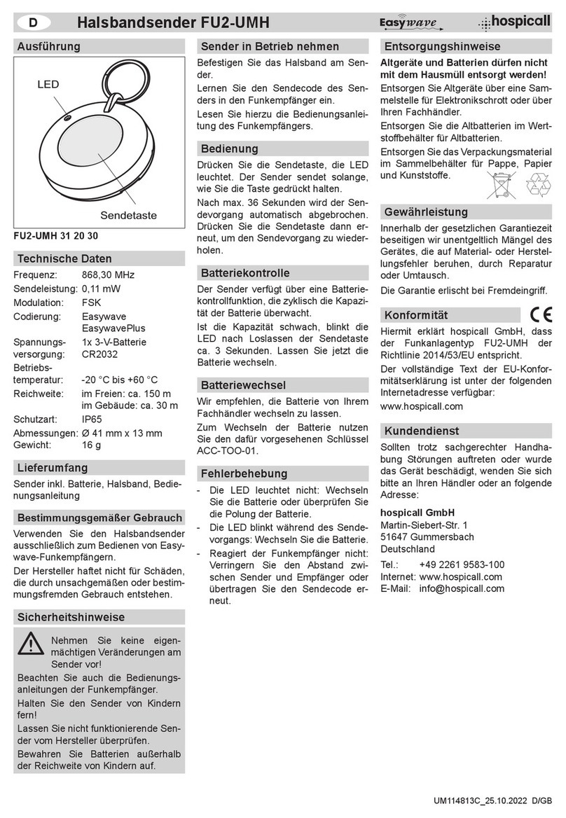 hospicall Easywave FU2-UMH manual