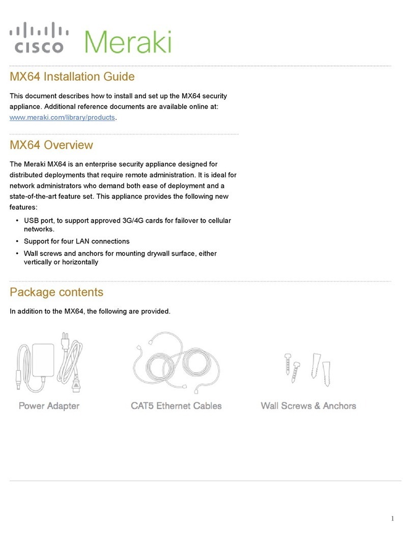 Cisco Meraki MX64 User manual Cisco Meraki MX64 User manual