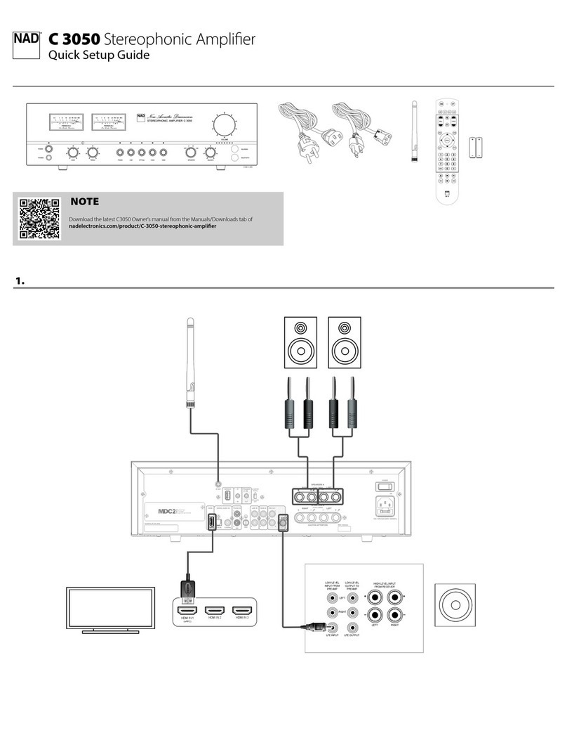 NAD C3050 Quick setup guide