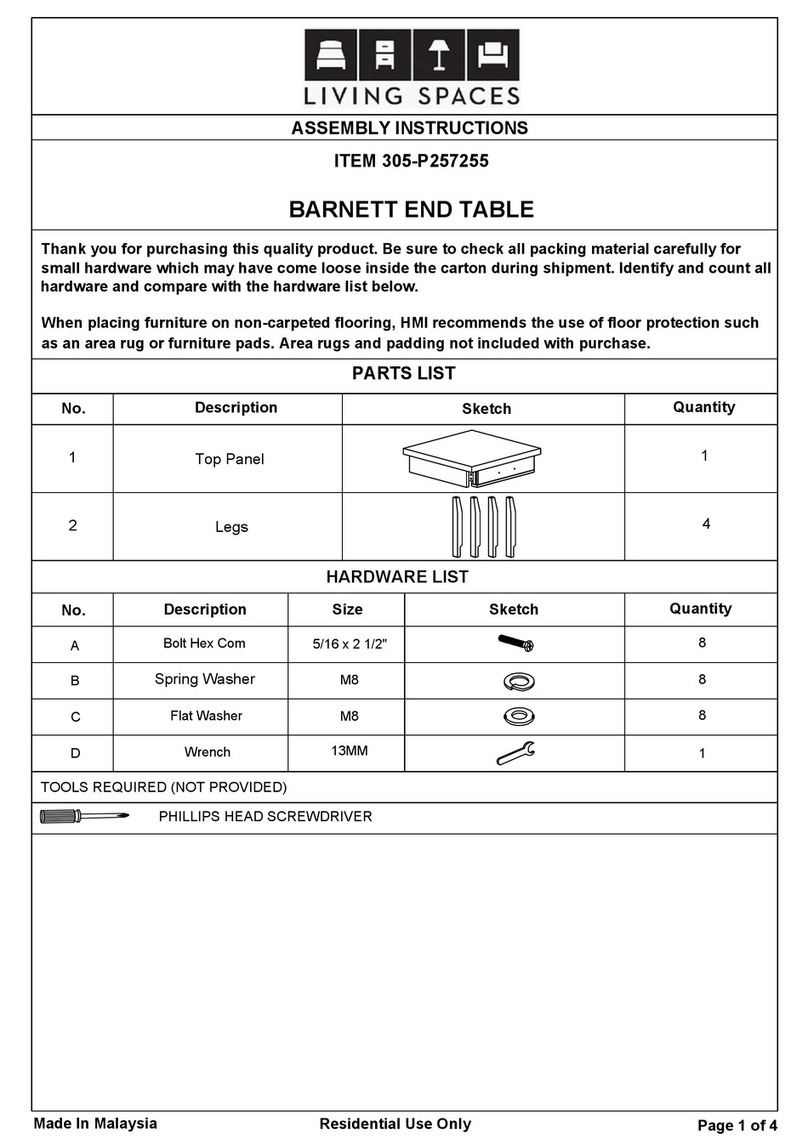 Living Spaces BARNETT 305-P257255 User manual