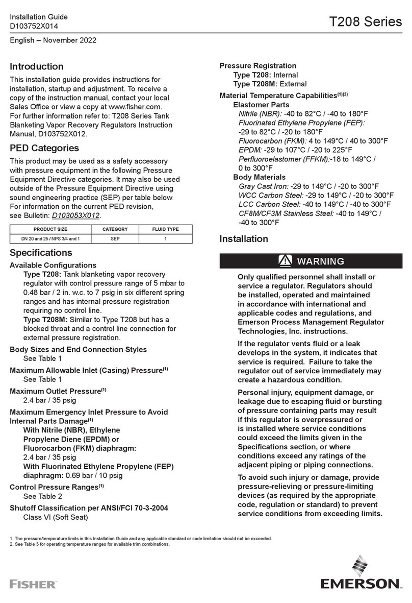 Emerson FISHER T208 Series installation guide