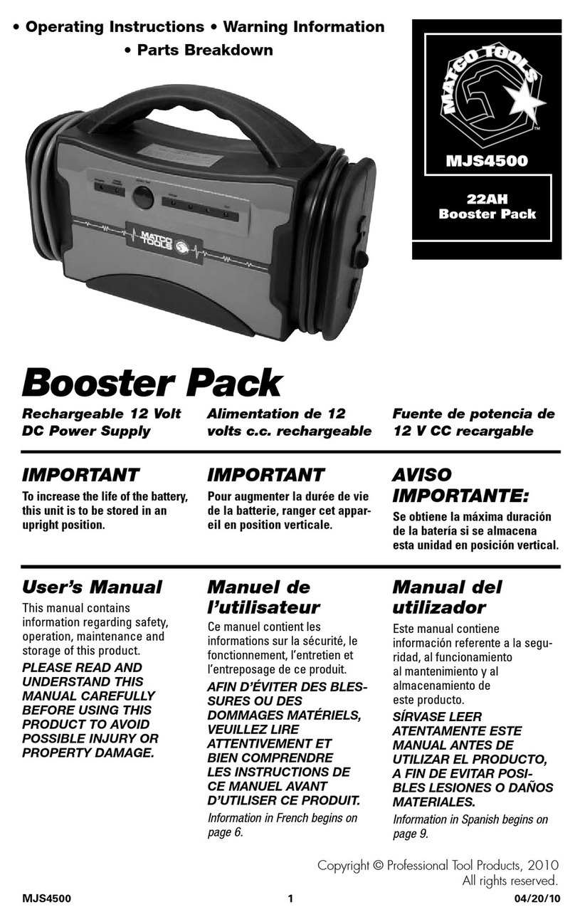 Matco Tools MJS4500 operating instructions