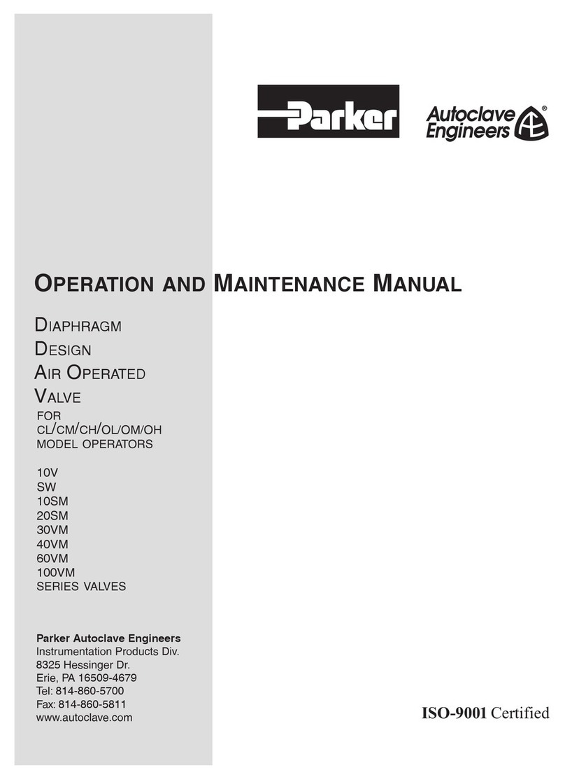 Parker Autoclave Engineers 10V Series User manual