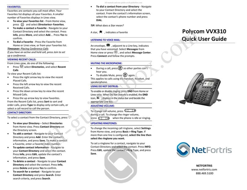 Polycom VVX 310 User manual