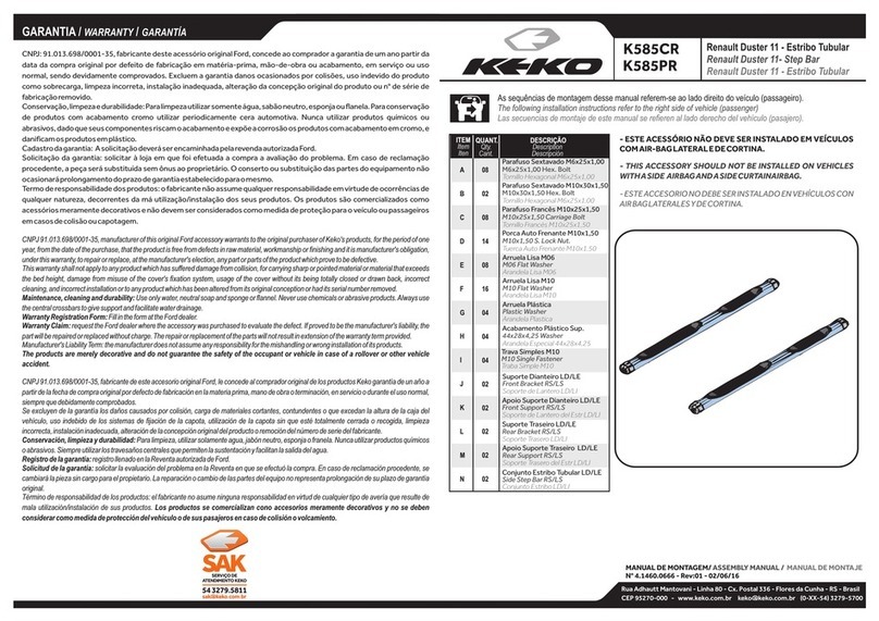KEKO K585CR User manual