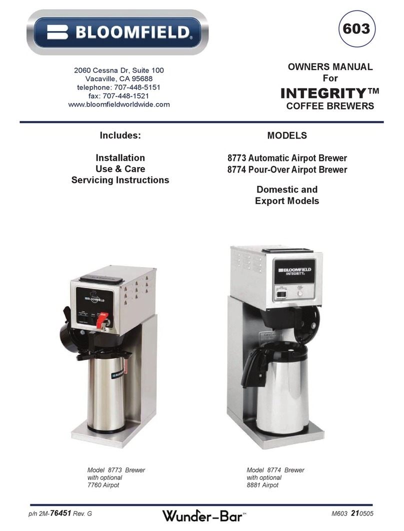 Bloomfield WUNDER-BAR INTEGRITY 8773 User guide