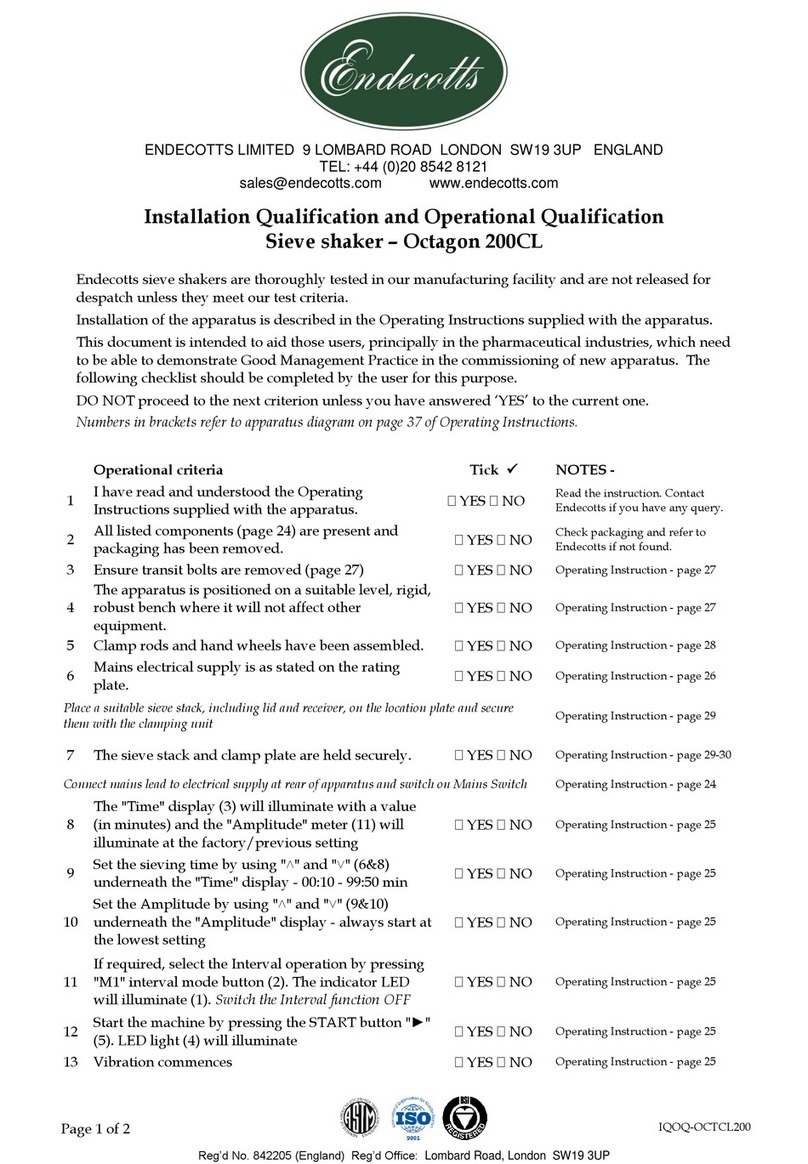 Endecotts Octagon 200CL Installation Qualification Procedures