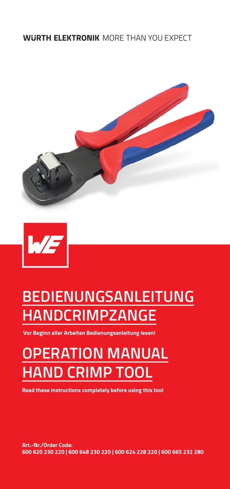 Wurth Elektronik 600 620 230 220 Operation manual