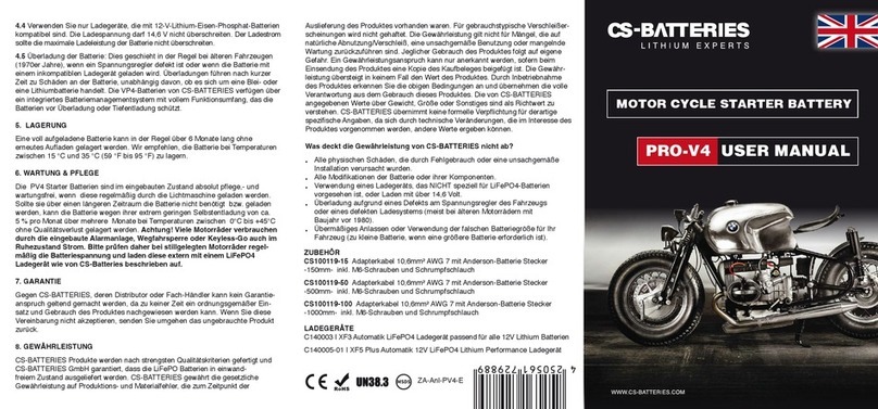 CS-BATTERIES PRO-V4 CSX1206-025PV4 user manual