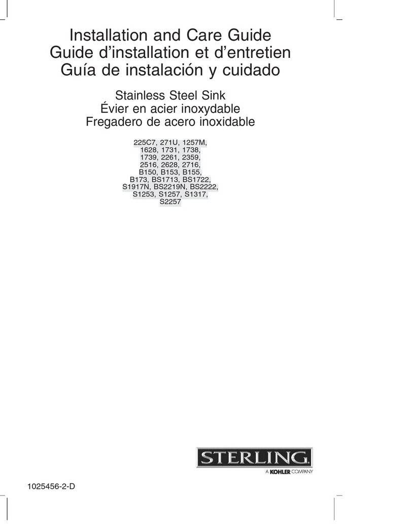 Kohler Sterling 225C7 Assembly instructions Kohler Sterling 225C7 Assembly instructions