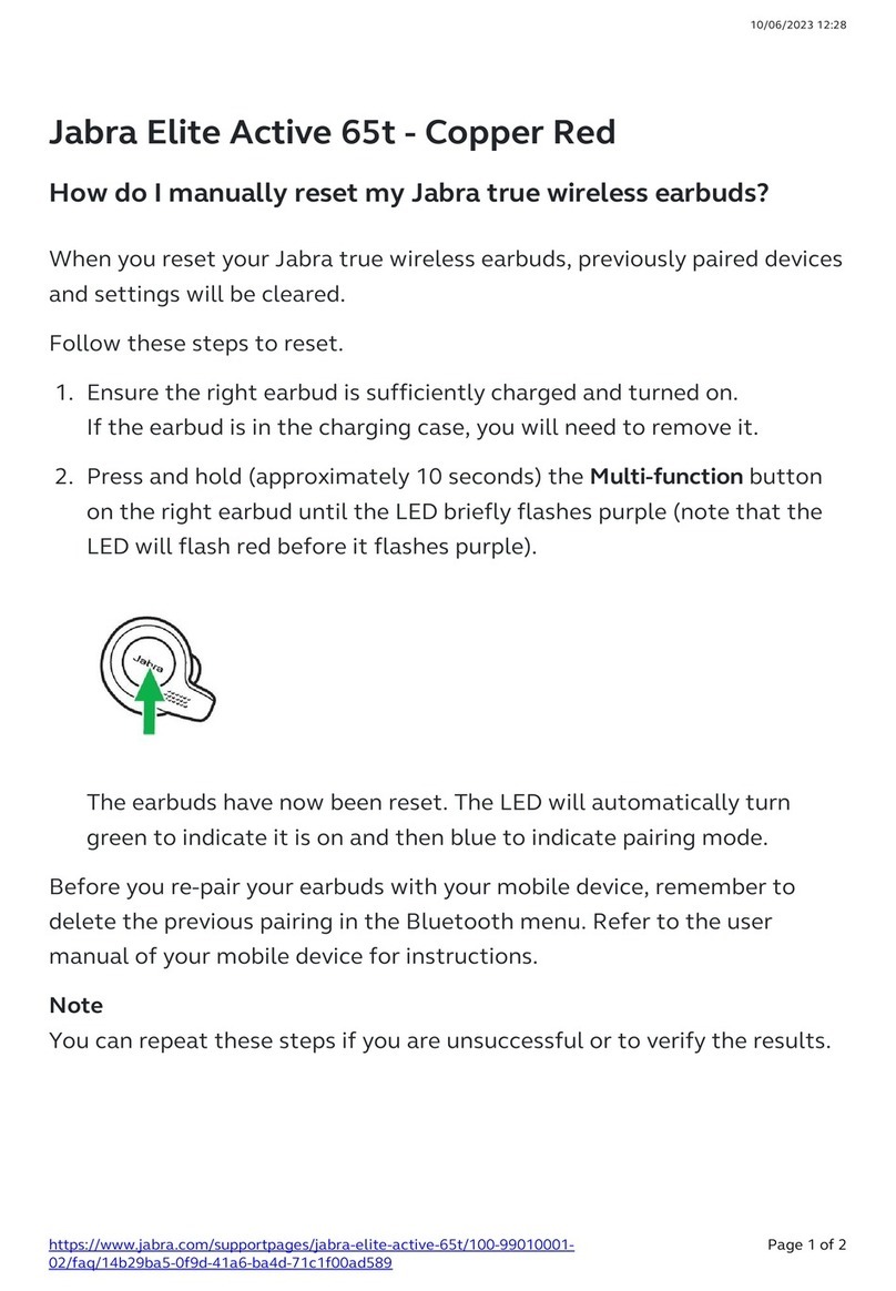 Jabra Elite Active 65t - Copper Red User manual Jabra Elite Active 65t - Copper Red User manual