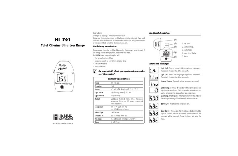 Hanna Instruments HI 761 manual