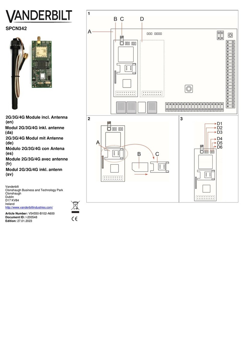 Vanderbilt SPCN342 User manual