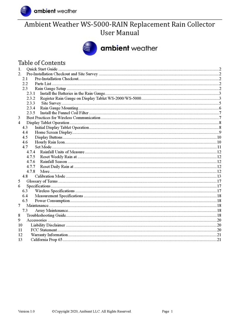 Ambient Weather WS-5000-RAIN user manual