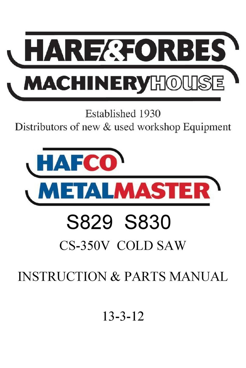 Hafco Metalmaster S829 Instruction & parts manual Hafco Metalmaster S829 Instruction & parts manual