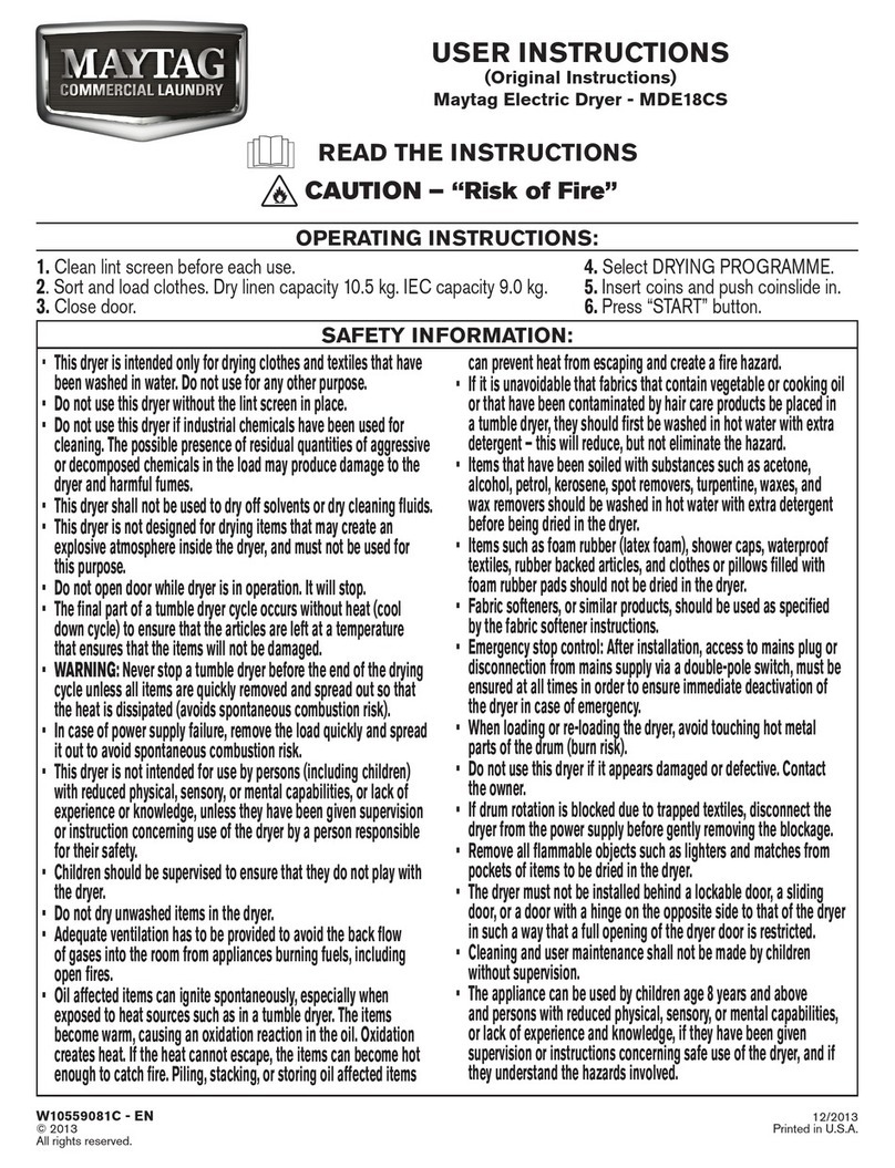 Maytag MDE18CS User manual Maytag MDE18CS User manual