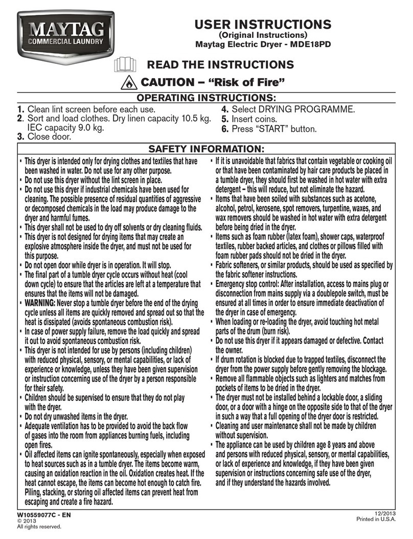 Maytag MDE18PD User manual